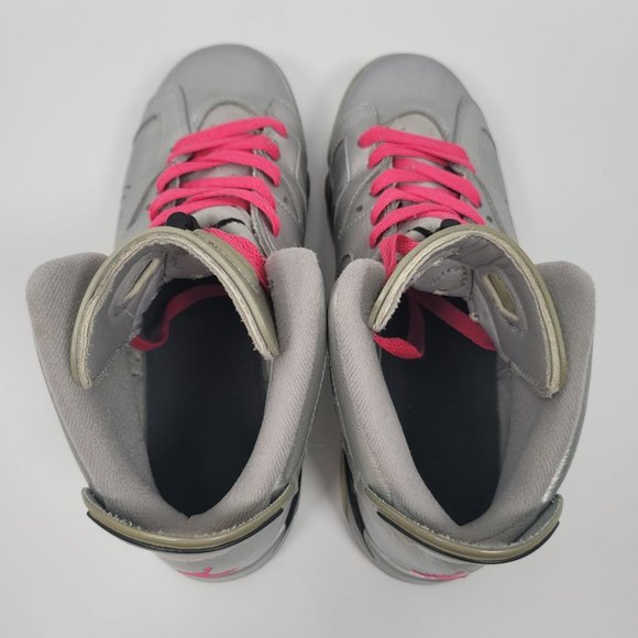Nike Air Jordan Retro 6 GS Valentines Day Silver Youth Shoes 543390-009 US SZ 7Y - Picture 5 of 8